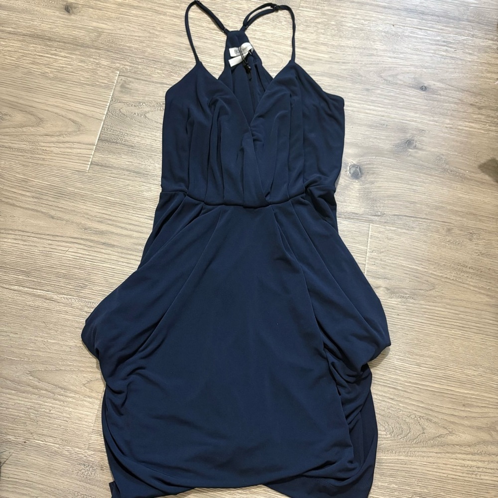 BCBGeneration Navy Blue Mini Dress Pockets Sz S Racerback Adjustable Straps - Picture 4 of 8